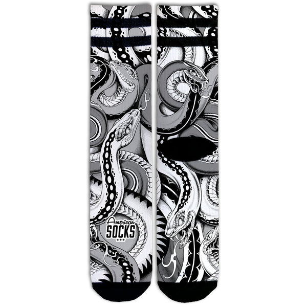 American Socks Python Mid High Black Grey