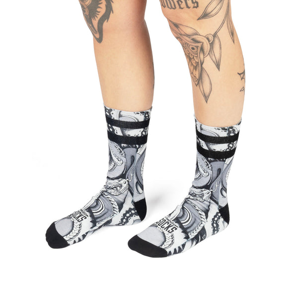 American Socks Python Mid High Black Grey