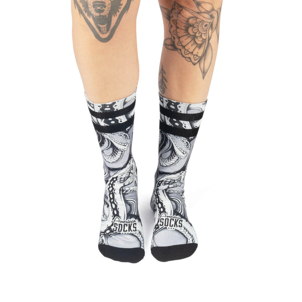 American Socks Python Mid High Black Grey
