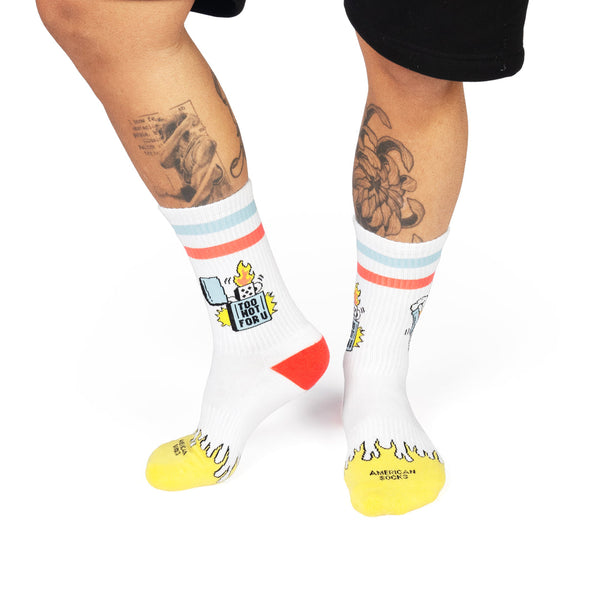 American Socks 2 Hot 4 U Mid High Socks White One Size