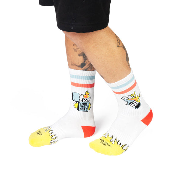 American Socks 2 Hot 4 U Mid High Socks White One Size