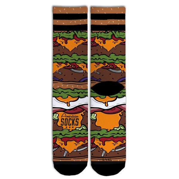 American Socks Burger Mid High Socks Multicolour S/M AS182S