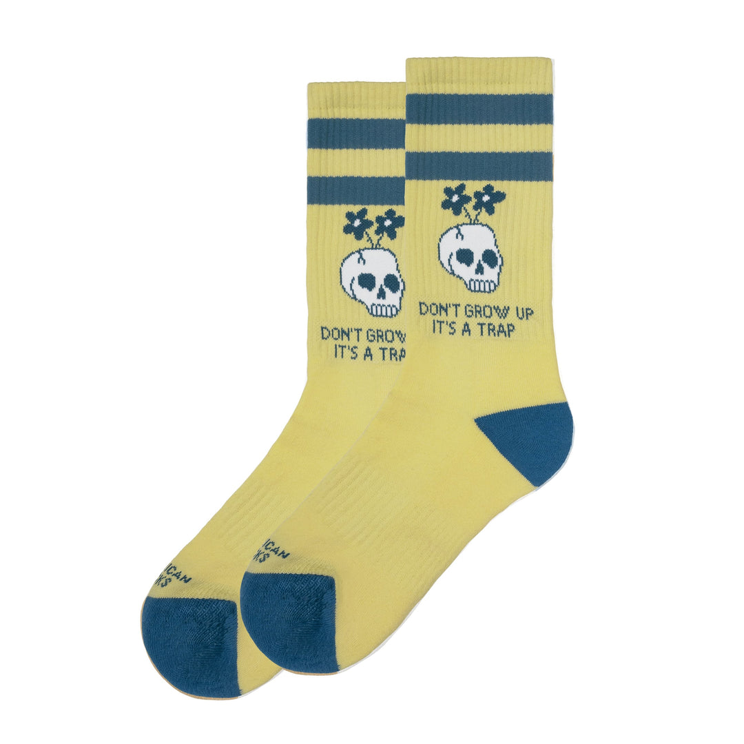 American Socks Don't Grow Up Mid High Socks Yellow One Size AS229