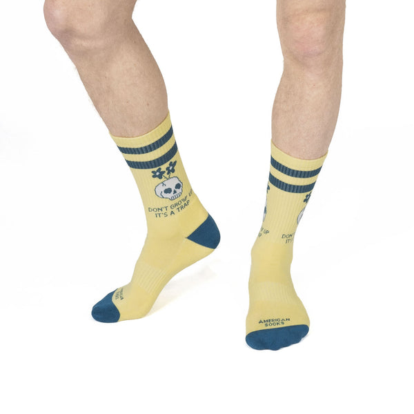 American Socks Don't Grow Up Mid High Socks Yellow One Size AS229