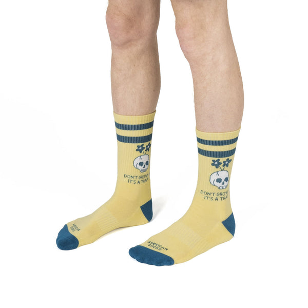 American Socks Don't Grow Up Mid High Socks Yellow One Size AS229