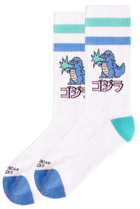 American Socks Gojira Mid High One Size White/Blue