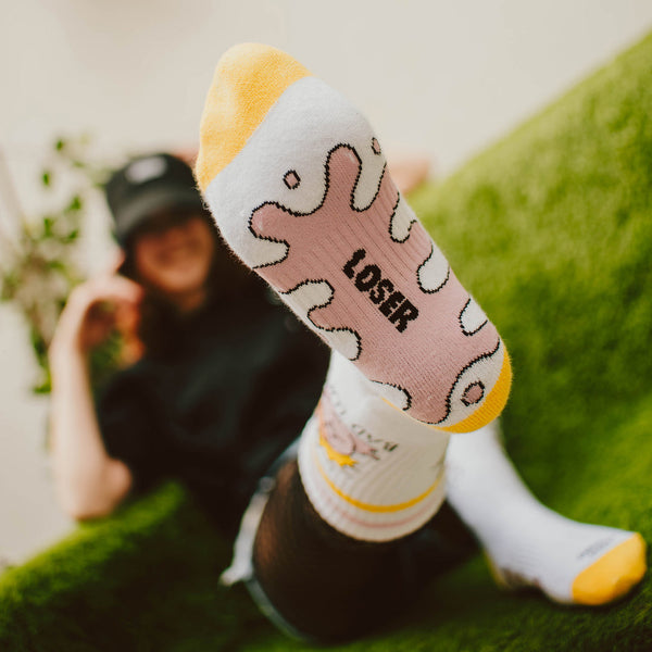 American Socks Loser Mid High White One Size