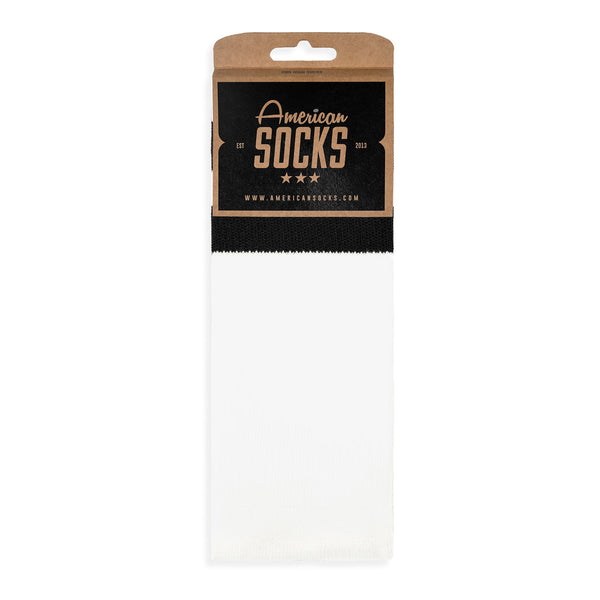 American Socks Old School II Mid High White Socks One Size AS013