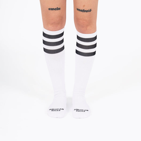American Socks Old School Knee High White Black