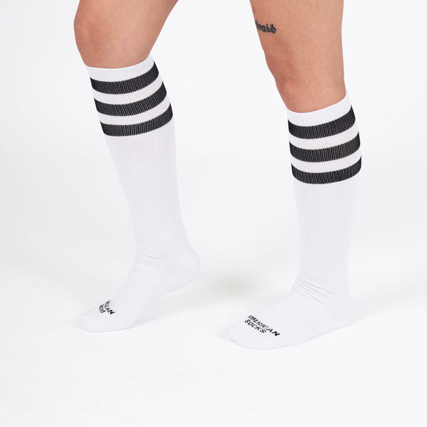 American Socks Old School Knee High White Black