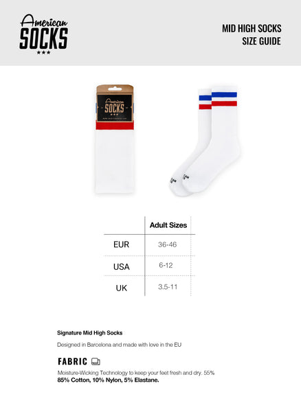 American Socks Rainbow Pride Mid High Socks White One Size AS015