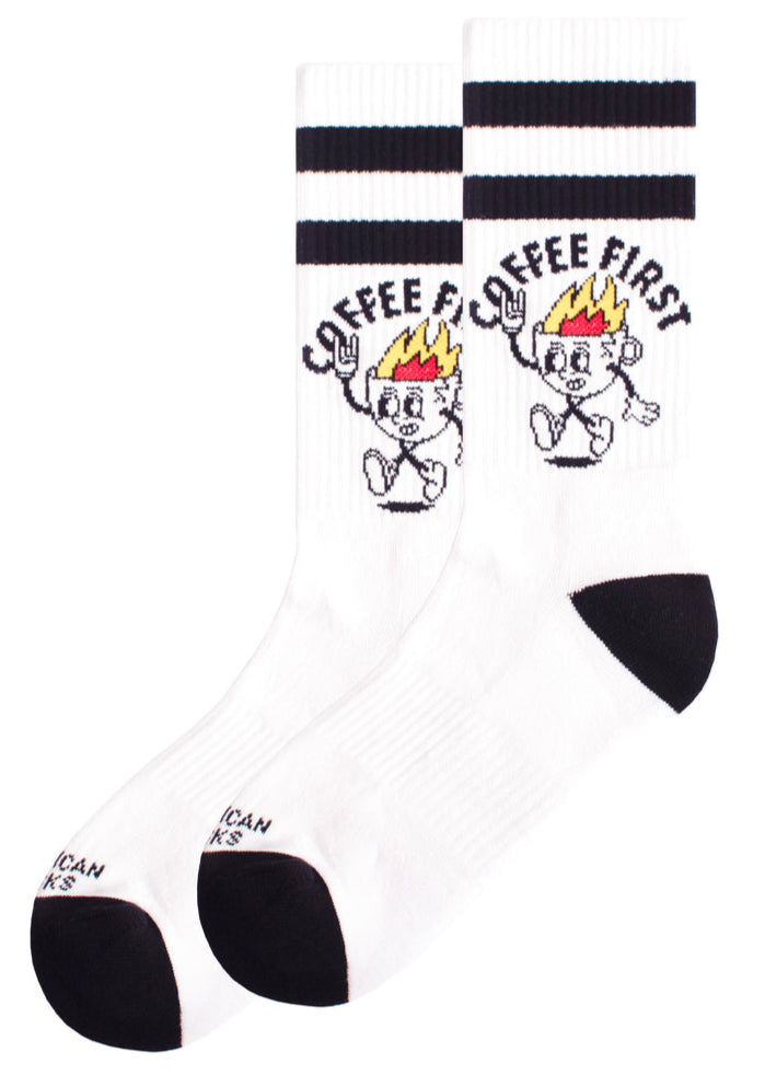 American Socks Coffee First Mid High Black/White One Size