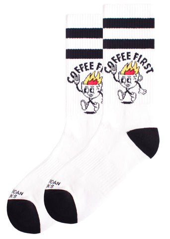 American Socks Coffee First Mid High Black/White One Size