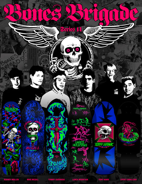 Powell Peralta Bones Brigade Series 14 Guerrero Skateboard Deck Blacklight 9.75"