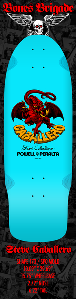 Powell Peralta skateboard deck Bones Brigade Series 15 Caballero light blue