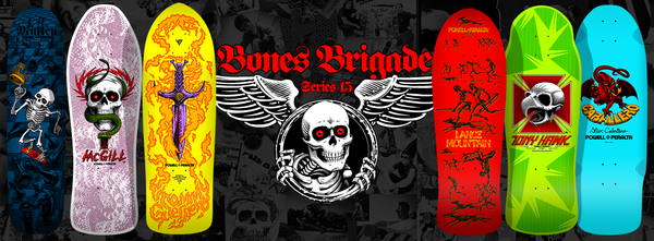 Powell Peralta skateboard deck Bones Brigade Series 15 Caballero light blue