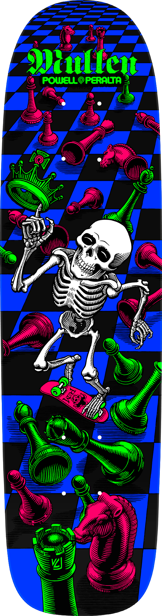 Powell Peralta Bones Brigade Series 14  Mullen Skateboard Deck Blacklight 7.4"