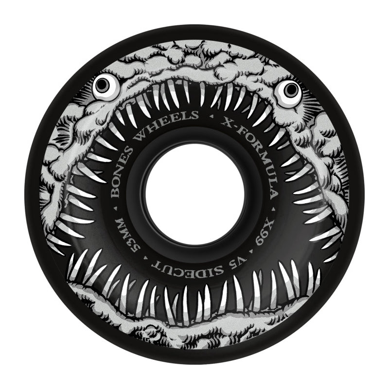 Bones Dark Waters skateboard Wheels 53mm 99A V5 Sidecut Black pack of x4