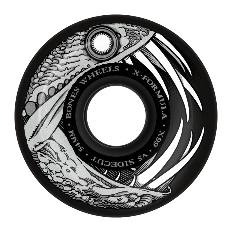 Bones Dark Waters skateboard Wheels 54mm 99A V5 Sidecut Black pack of x4
