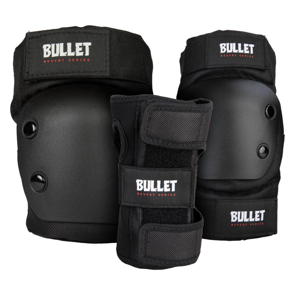 Bullet skateboard safety gear Triple Padset Revert combo Junior XS (One size) Black