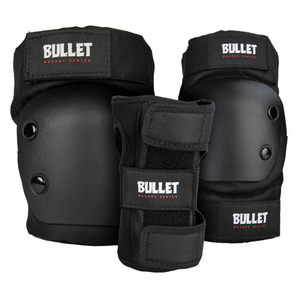 Bullet skateboard safety gear Triple Padset Revert combo Junior XS (One size) Black