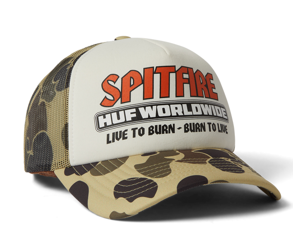 Huf x Spitfire trucker cap Burn Forever - Camo