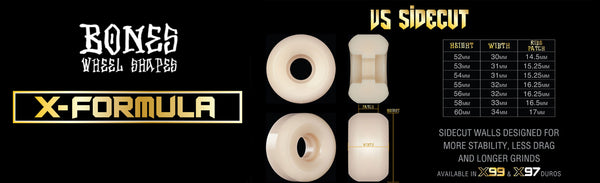 Bones Dark Waters skateboard Wheels 53mm 99A V5 Sidecut Black pack of x4