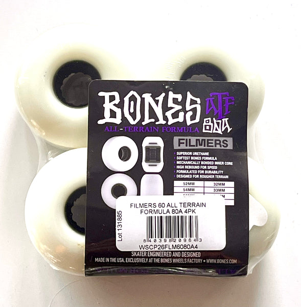 Bones skateboard wheels All terrain Formula ATF Filmers 60mm 80A of x4