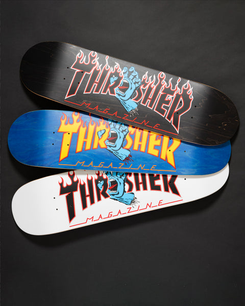 Santa Cruz x Thrasher Skateboard deck Thrasher Screaming Hand Flame Black 8.5" SCR-SKD-5065