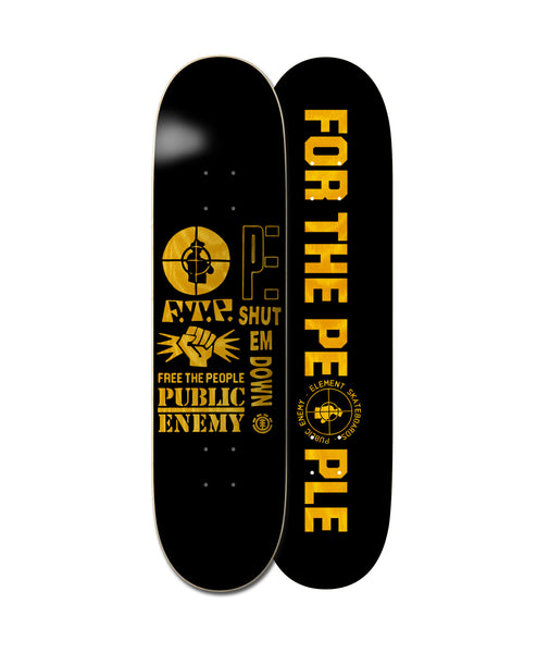 Element x Public Enemy skateboard Deck Shut 8.25" F4DCA3ELPP