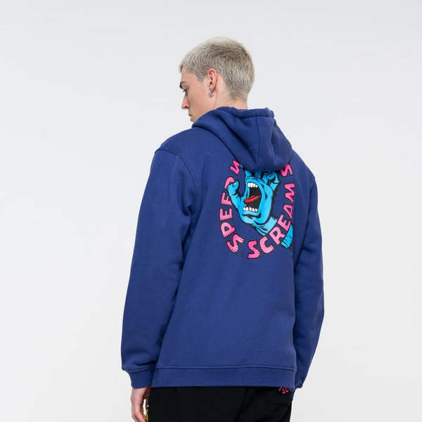 Santa Cruz  Speed Wheels Scream Zip Hood Navy Blue Sample 50% OFF