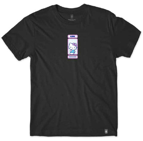 Girl x Hello Kitty tee shirt Rainbow Circle Black