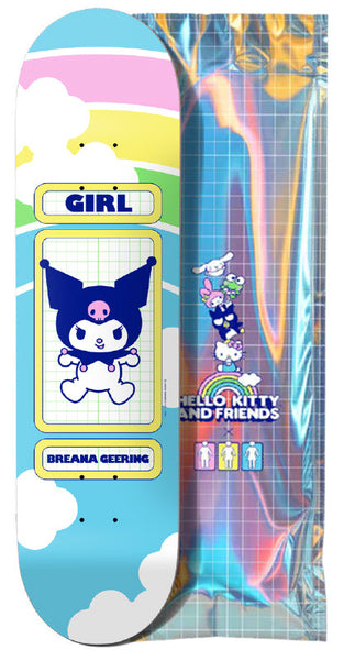 Girl x Hello Kitty skateboard deck (Blind bag) Rainbow Breana Geering 8.0"