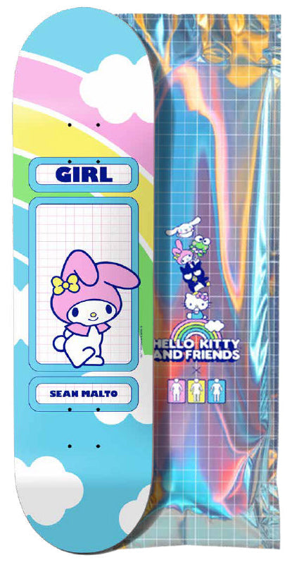 Girl x Hello Kitty skateboard deck (Blind bag) Rainbow Sean Malto 8.25"