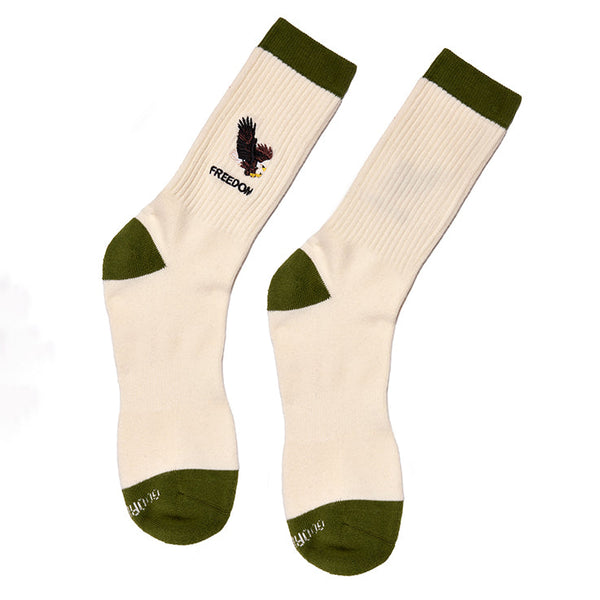 Goorin Get a Grip Eagle Mens Socks Creme/Green