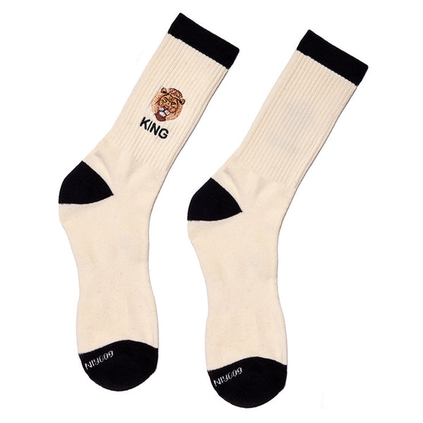 Goorin Mens Mighty Mane Lion Socks Cream