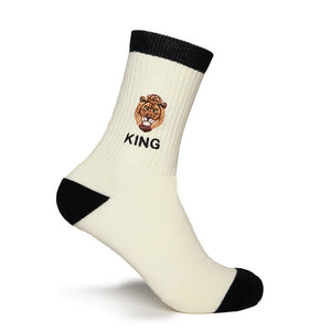 Goorin Mens Mighty Mane Lion Socks Cream