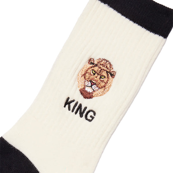 Goorin Mens Mighty Mane Lion Socks Cream