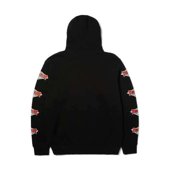 Huf x Thrasher pullover hoodie Logo Black
