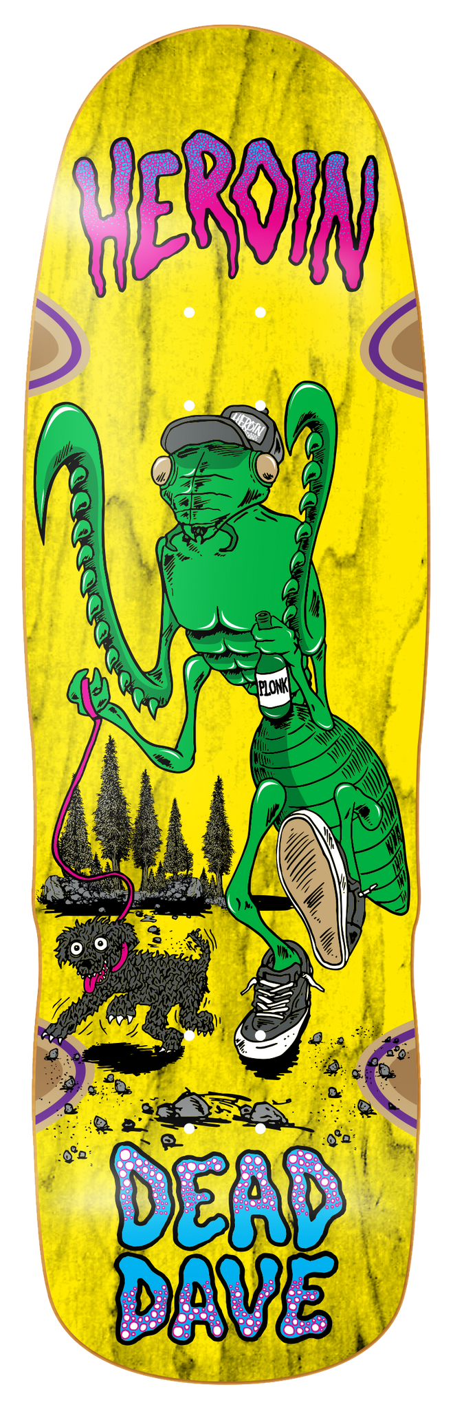 Heroin Skateboard deck Dead Dave Bug 10.1