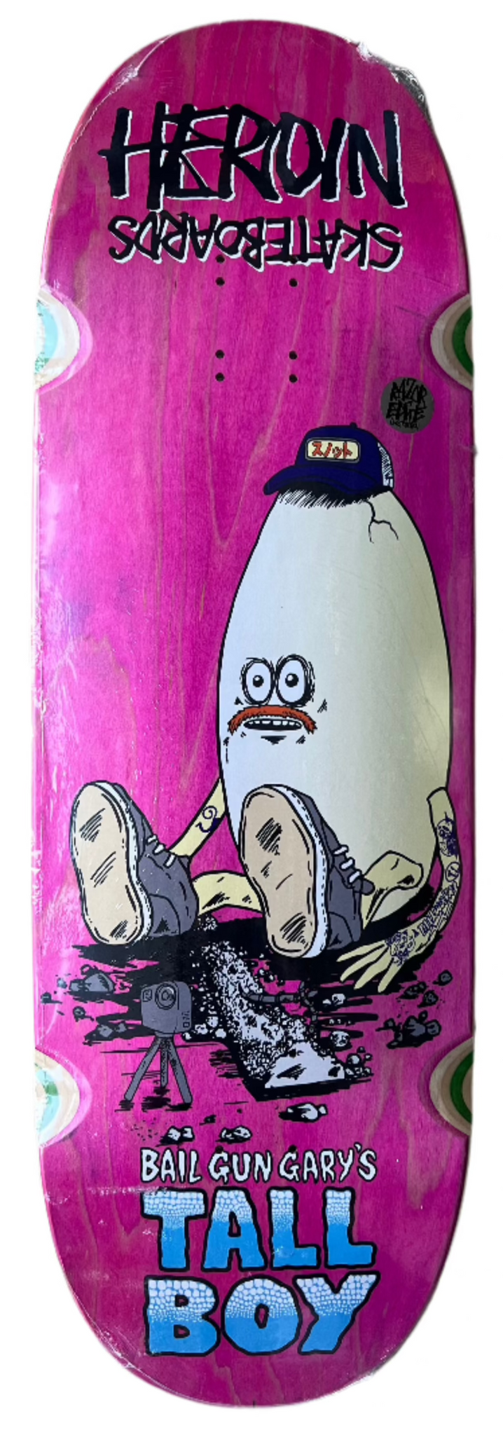 Heroin Skateboard Deck Bail Gun Gary's Tall Boy 10.25"
