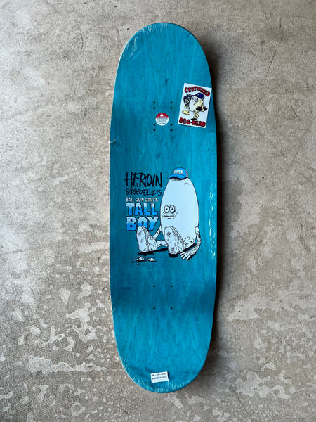 Heroin Skateboard Deck Bail Gun Gary's Tall Boy 10.25"