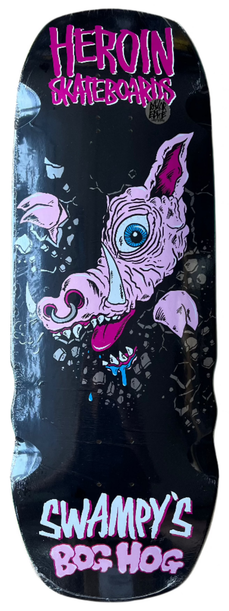 Heroin Skateboard Deck Swampy's Bog Hog 10.75"