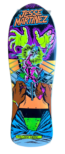 World Industries skateboard deck Jesse Martinez Rock'em Sock'em 10.126"