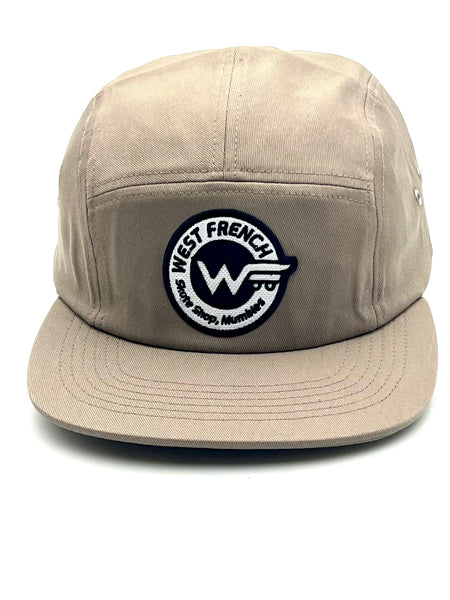 West French Five panel cap skate shop Mumbles Khaki - one size