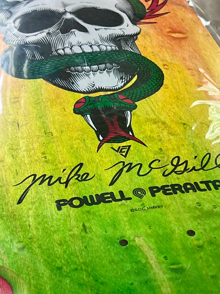 Powell Peralta skateboard deck Mike McGill OG Skull & Snake 17' Rasta 10"