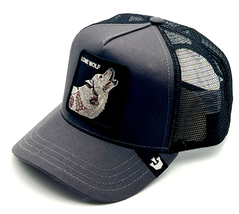 Goorin The Farm trucker cap collection Lone Wolf White Charcoal 1010389 One Size