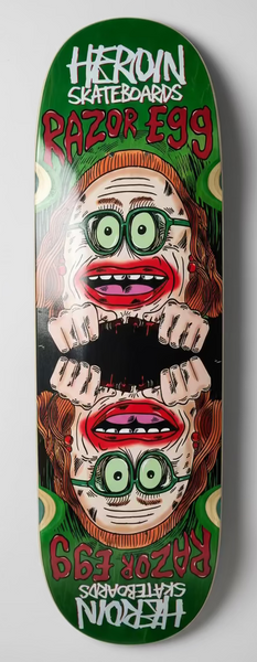 Heroin skateboard deck Auntie Razoregg 9.75"