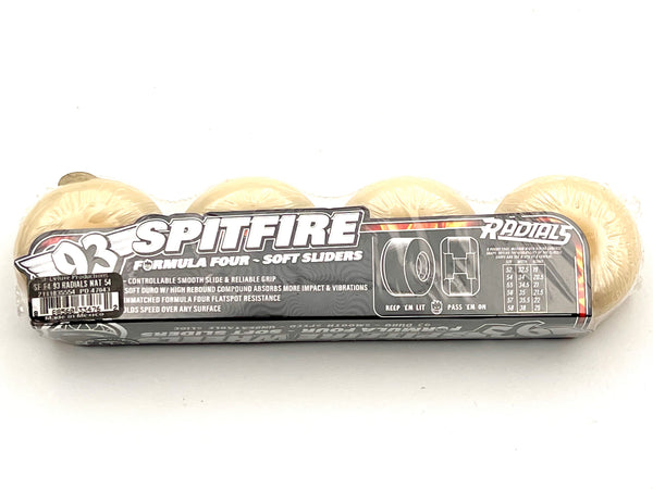 Spitfire skateboard wheels Formula Four Radial 93A 54mm (Pack of 4)