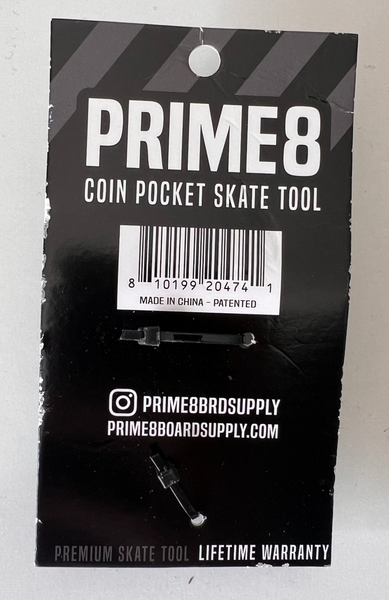 Prime8 skateboard tool coin pocket Black